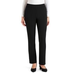 Lawrence Zarian Black Pull On Dress Pants Size M Straight Leg Stretch Career